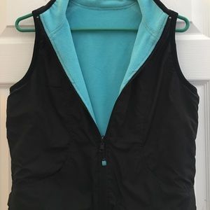 Black and Turquoise Reversible Vest